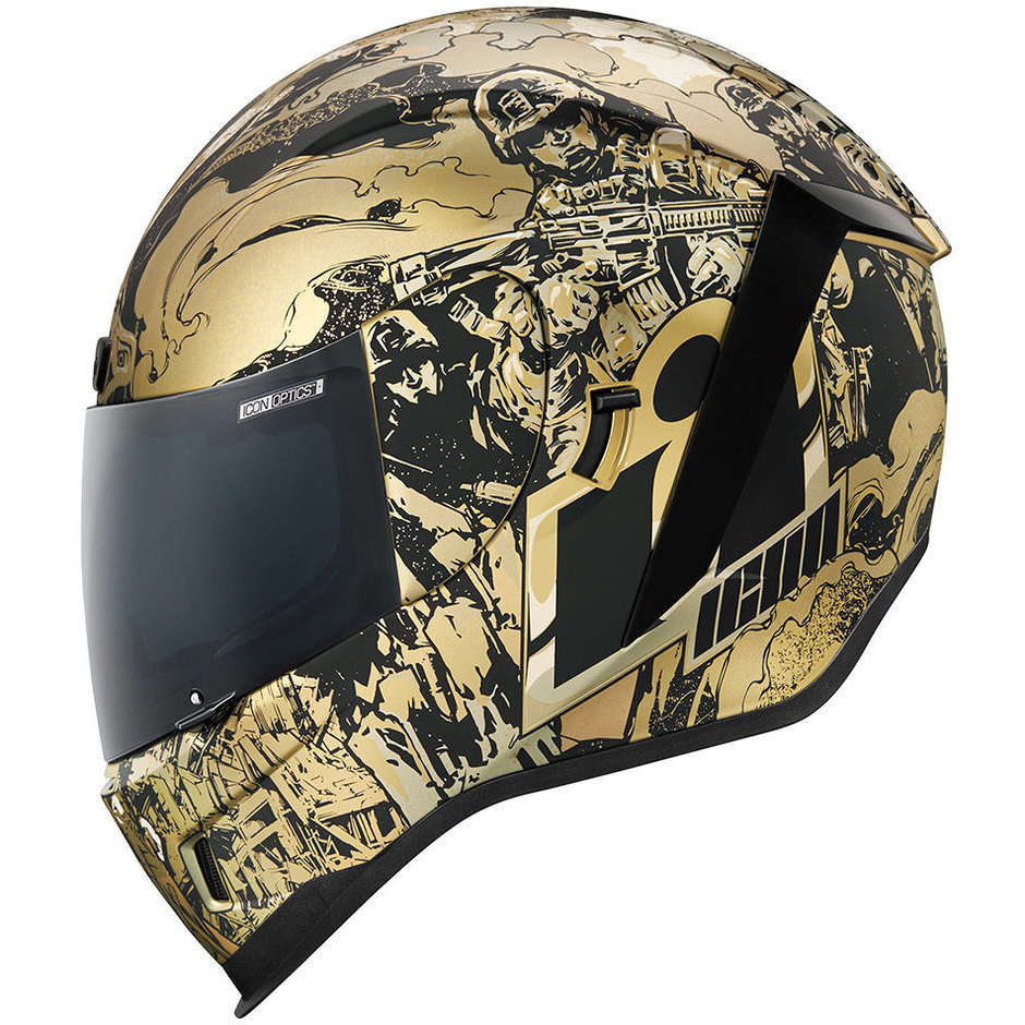 Integral Motorcycle Helmet Icon AIRFORM GUARDIAN Gold