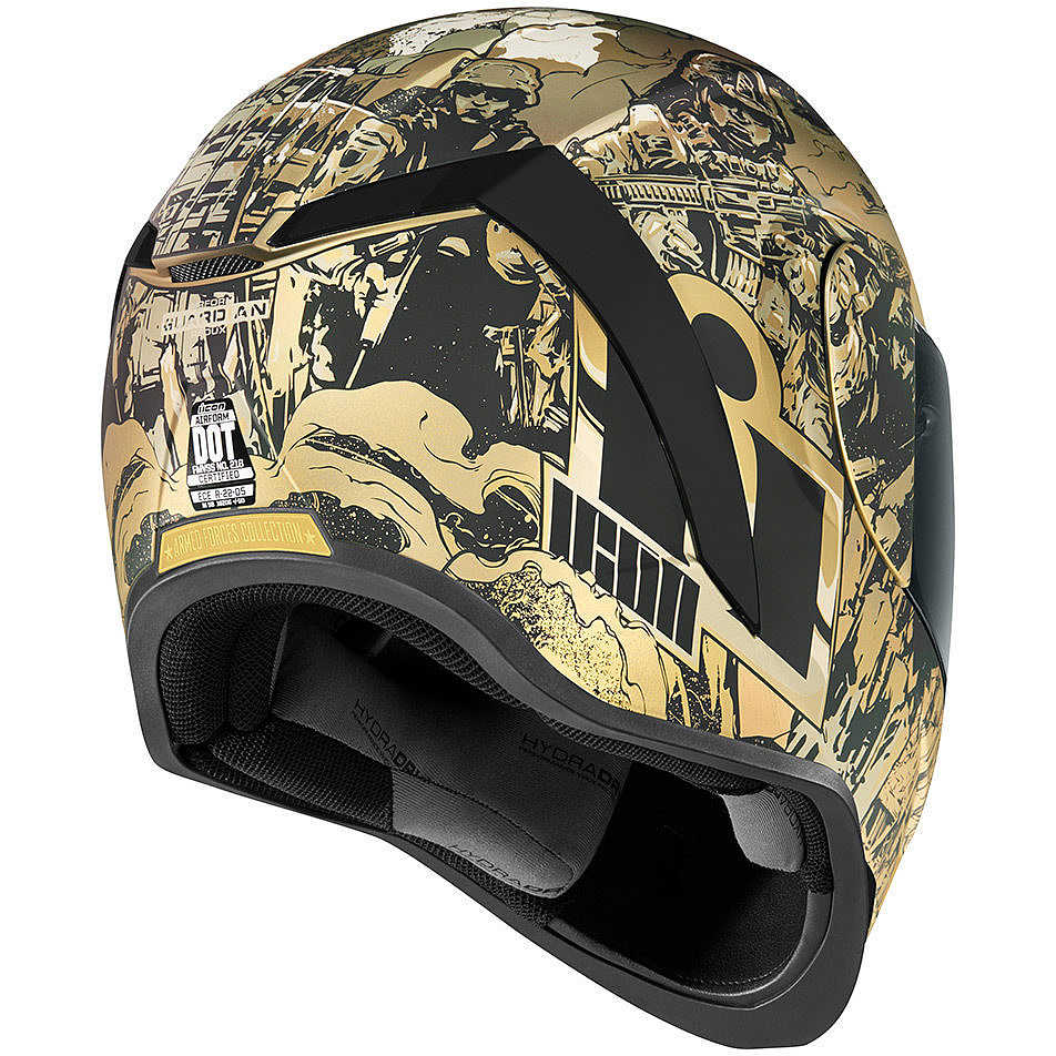 Integral Motorcycle Helmet Icon Airform Guardian Gold Size L