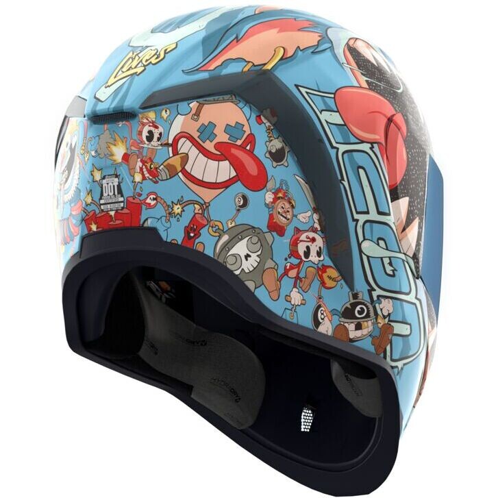 Integral Motorcycle Helmet Icon AIRFORM Mips Nine Lives Blue For