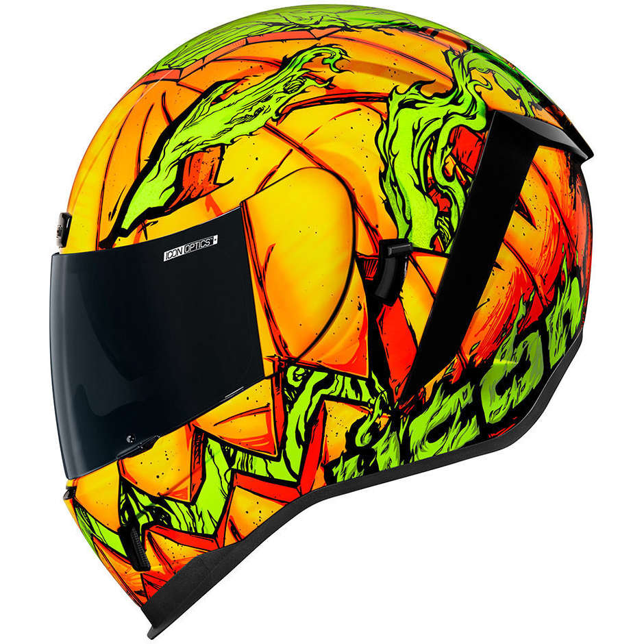 Integral Motorcycle Helmet Icon AIRFORM TRICK OR STREET Orange