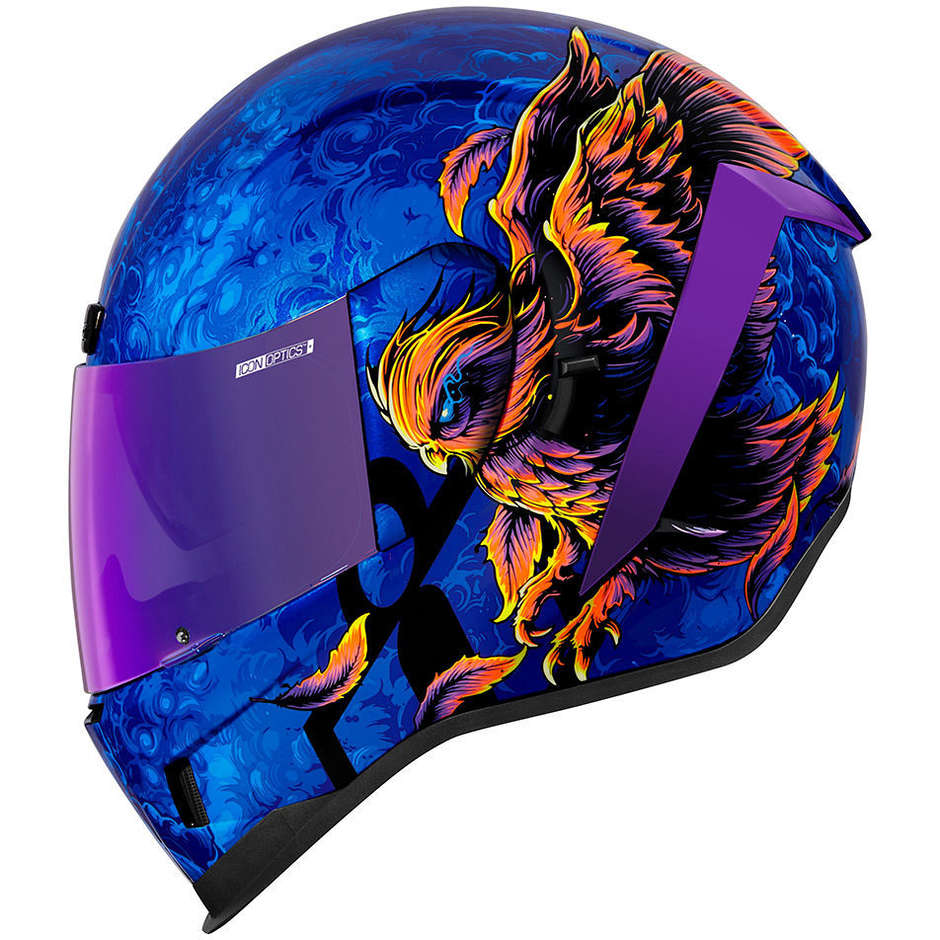 Integral Motorcycle Helmet Icon AIRFORM WARDEN Blue