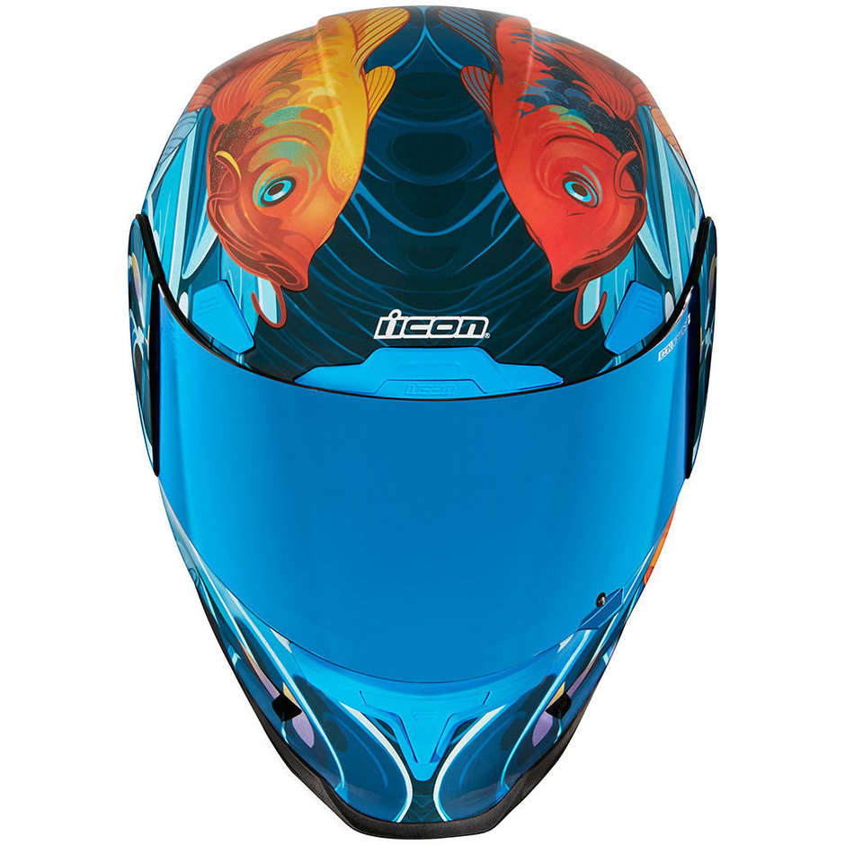 Integral Motorcycle Helmet Icon AIRFRAME PRO KOI Blue