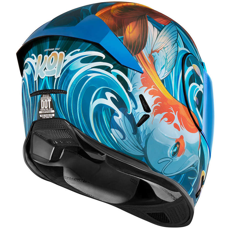 Integral Motorcycle Helmet Icon AIRFRAME PRO KOI Blue