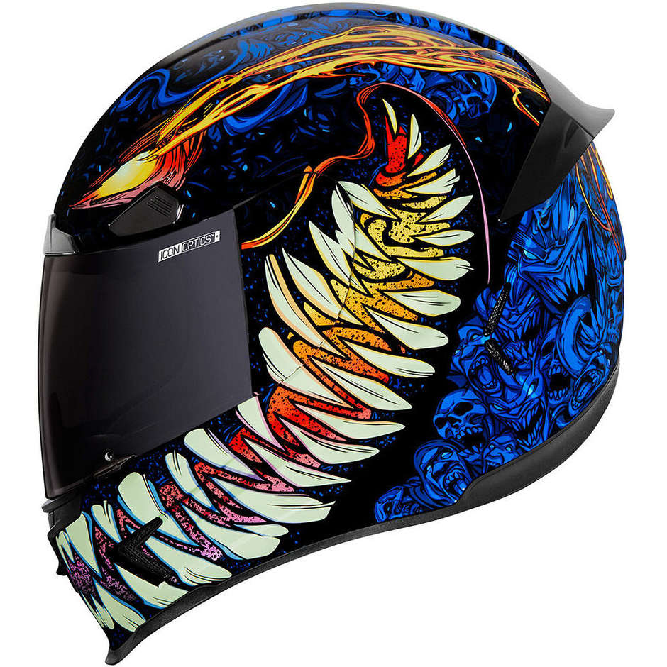 Integral Motorcycle Helmet Icon AIRFRAME PRO SOUL FOOD Blue