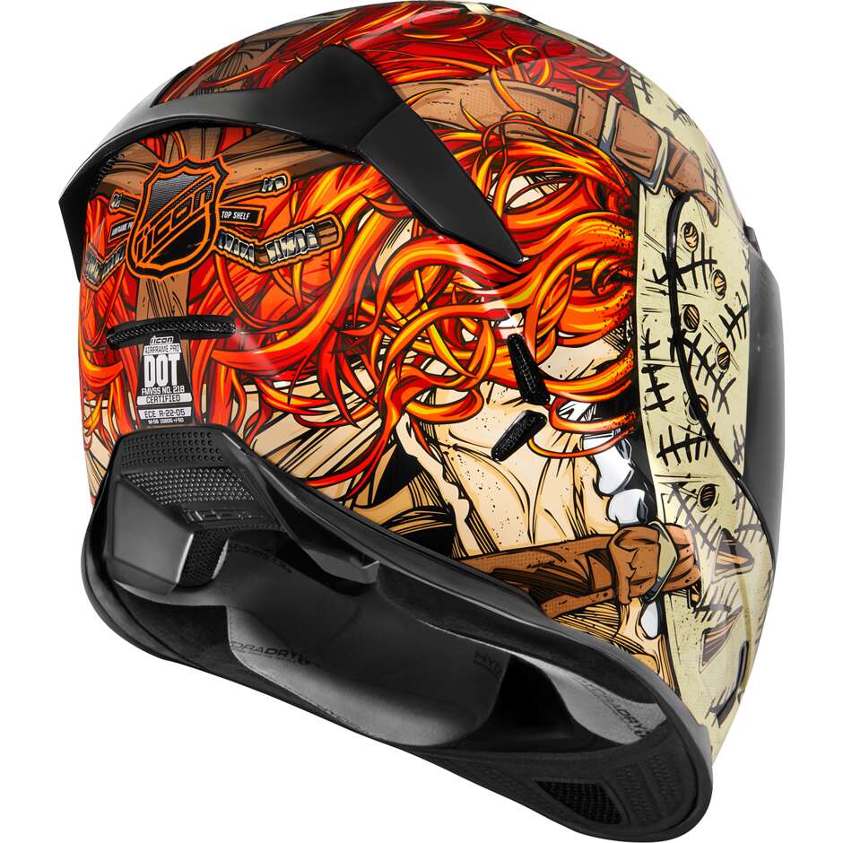 Integral Motorcycle Helmet Icon AIRFRAME PRO TOPSHELF Red
