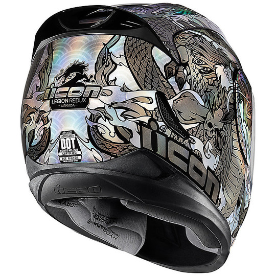 Integral Motorcycle Helmet Icon AIRMADA Legion Silver