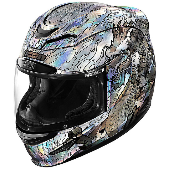Integral Motorcycle Helmet Icon AIRMADA Legion Silver