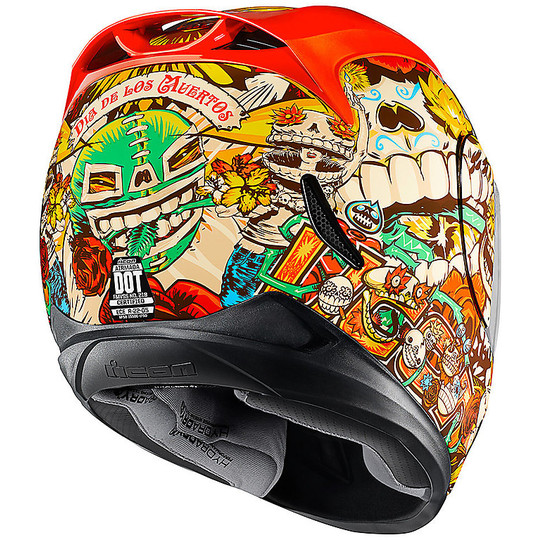 Integral Motorcycle Helmet Icon AIRMADA Losmuertos Red