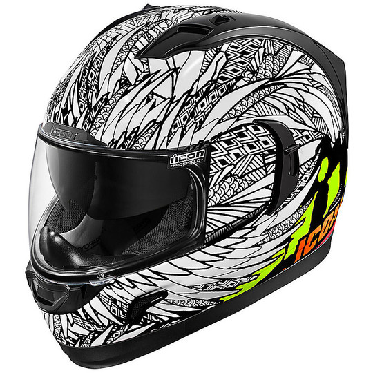 Integral Motorcycle Helmet Icon ALLIANCE GT Bird Strike White