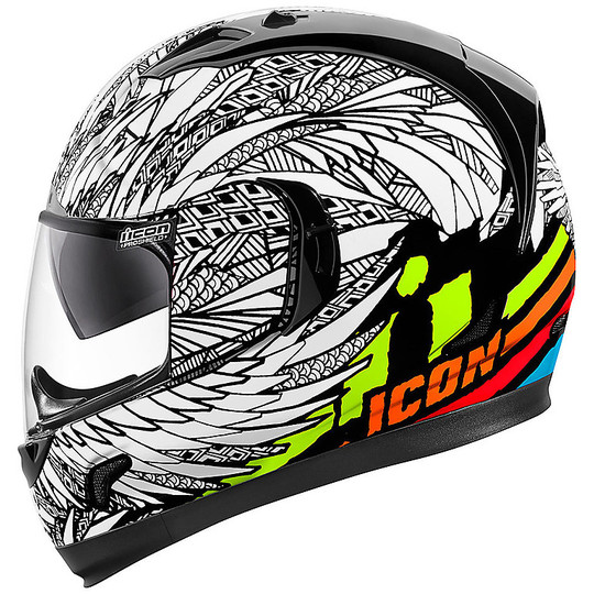 Integral Motorcycle Helmet Icon ALLIANCE GT Bird Strike White