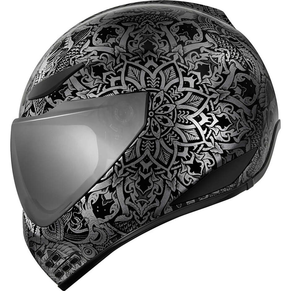 Integral Motorcycle Helmet Icon DOMAIN GRAVITAS Black