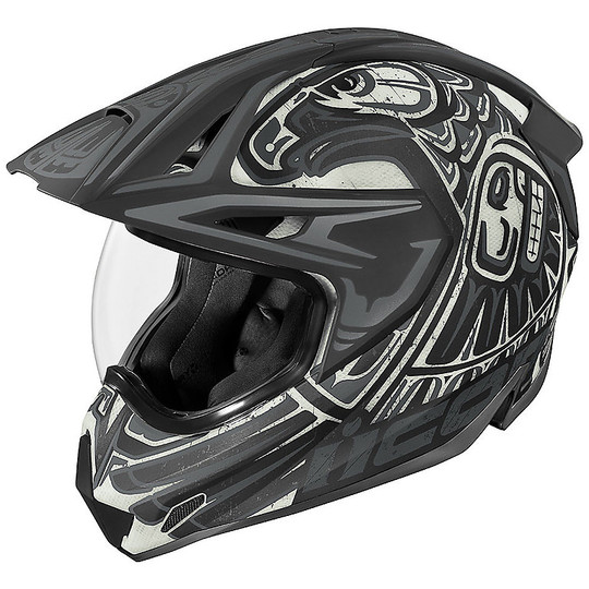 Integral Motorcycle Helmet Icon VARIANT PRO Totem Black Gray