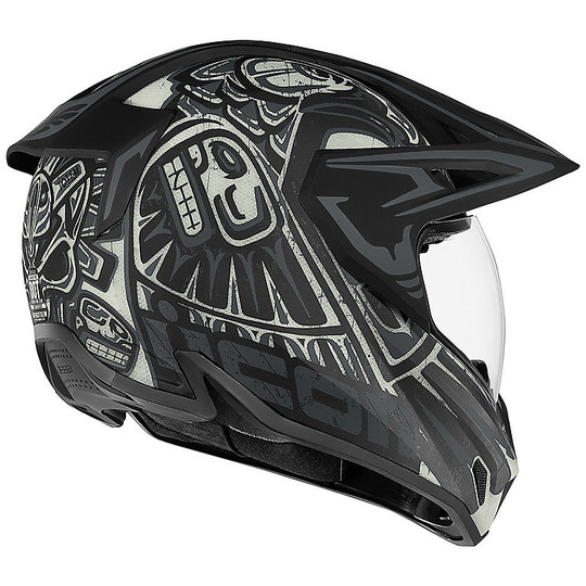 Integral Motorcycle Helmet Icon VARIANT PRO Totem Black Gray
