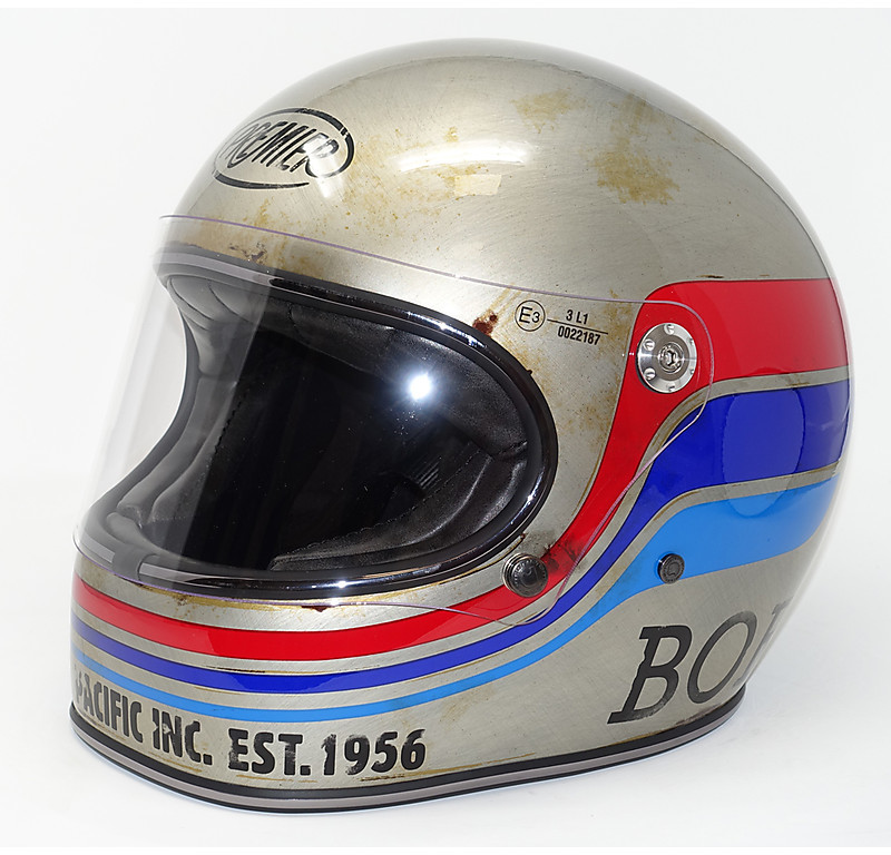 Integral Motorcycle Helmet in 70's Style Fiber Premier TROPHY BTR