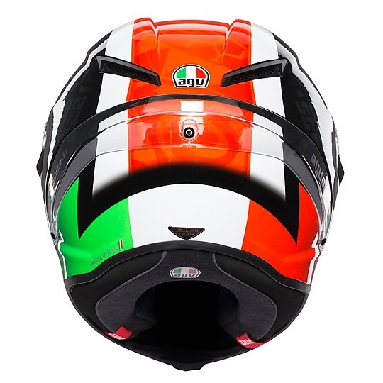 Integral Motorcycle Helmet in AGV Fiber R CORSA Multi CASANOVA Black Red Green