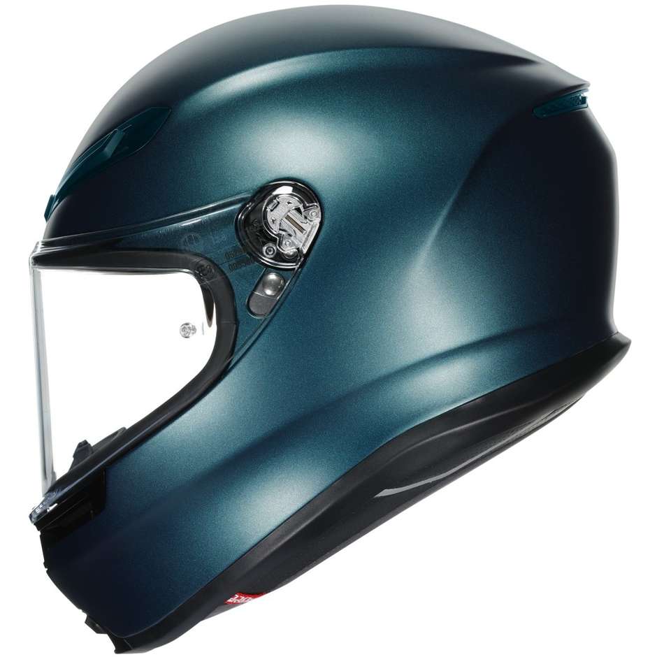 Integral Motorcycle Helmet in Agv K6 Fiber Opaque PETROL