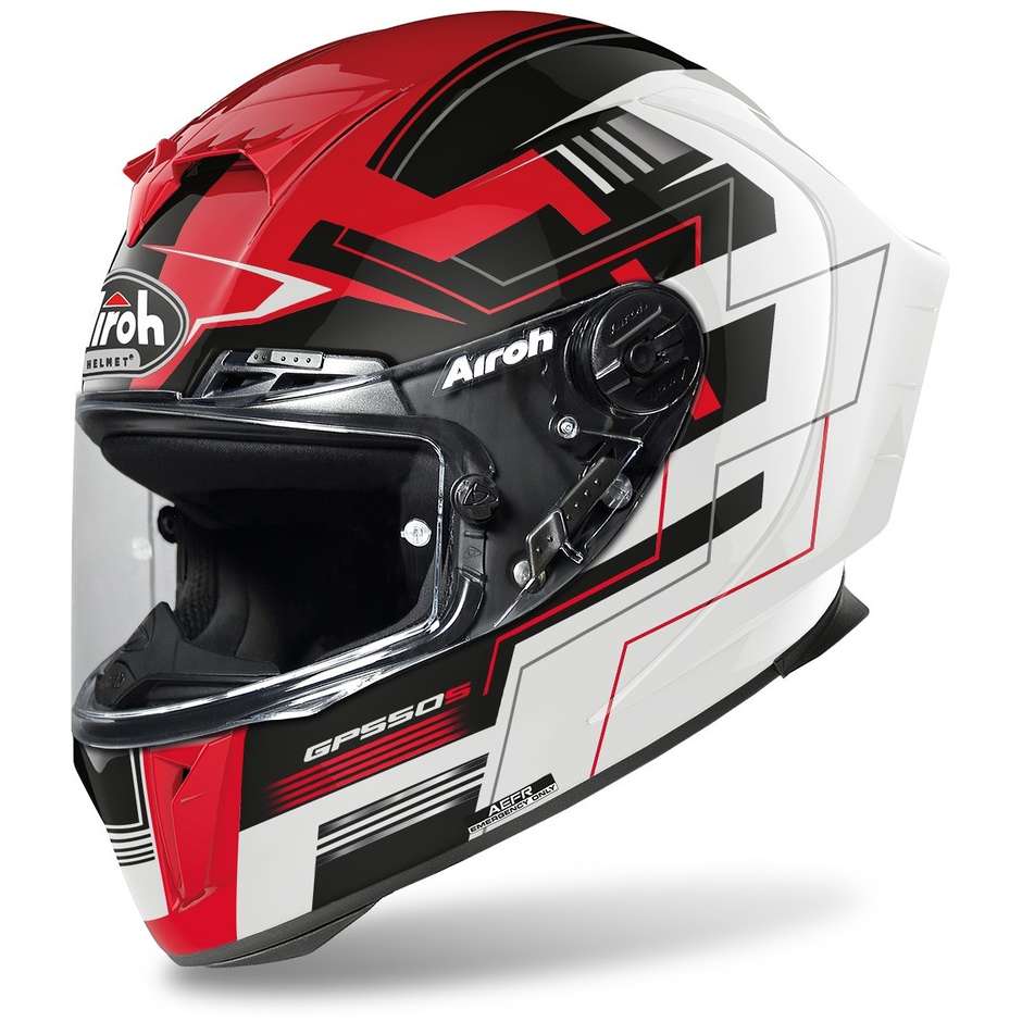 Integral Motorcycle Helmet in Airoh Fiber GP550 S Challenge Glossy Red