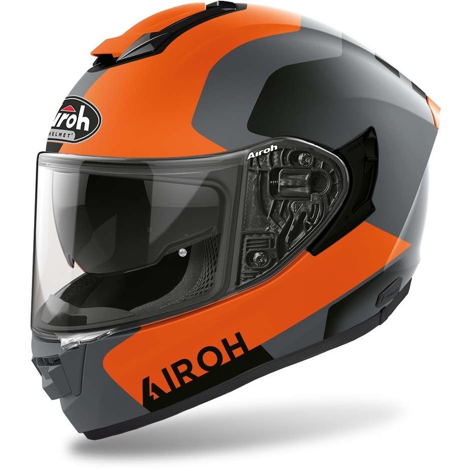 Integral Motorcycle Helmet in Airoh Fiber ST 501 Dock Matt Orange