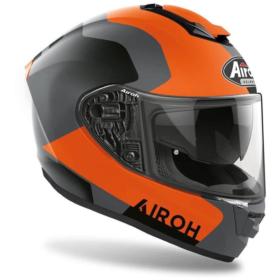 Integral Motorcycle Helmet in Airoh Fiber ST 501 Dock Matt Orange