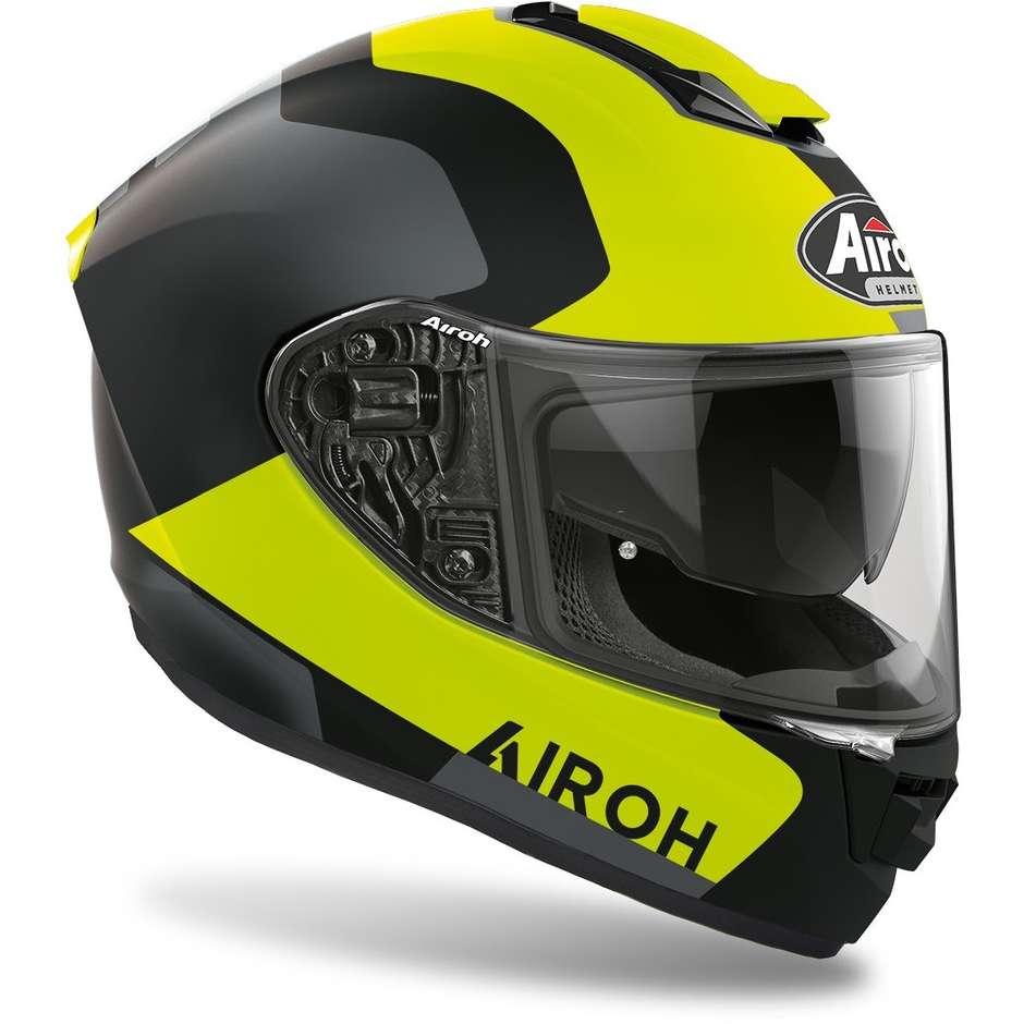 Integral Motorcycle Helmet in Airoh Fiber ST 501 Dock Matt Yellow
