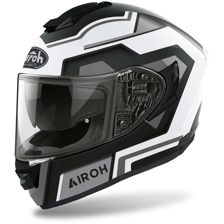 Integral Motorcycle Helmet in Airoh Fiber ST 501 Square Matt Black