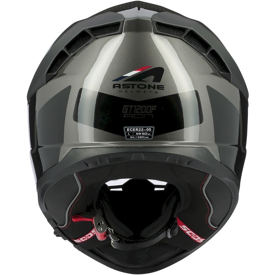 Integral Motorcycle Helmet in Astone GT1200 F ADN Glossy Black Fiber