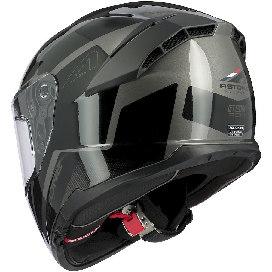 Integral Motorcycle Helmet in Astone GT1200 F ADN Glossy Black Fiber