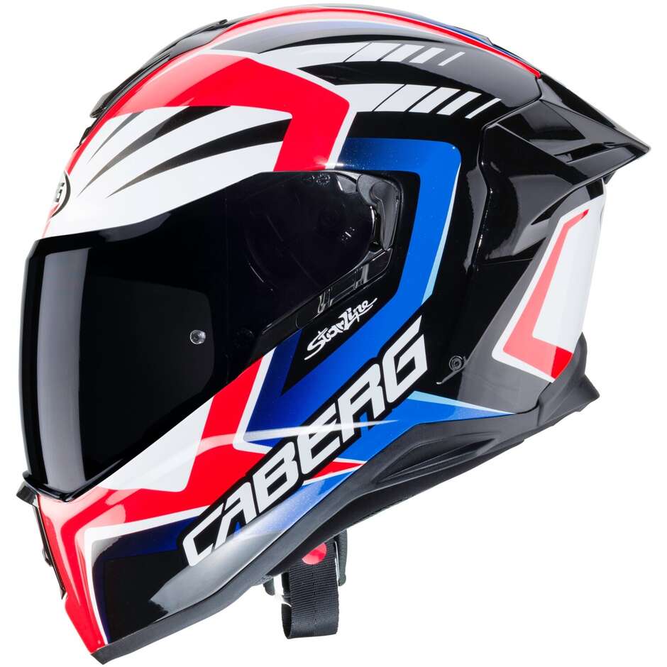 Integral Motorcycle Helmet in Caberg Fiber DRIFT EVO MR55 White Red Blue
