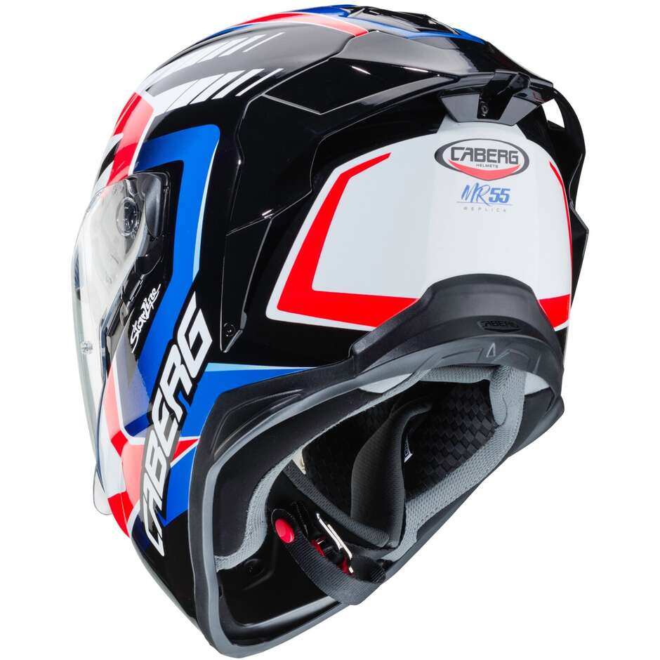 Integral Motorcycle Helmet in Caberg Fiber DRIFT EVO MR55 White Red Blue