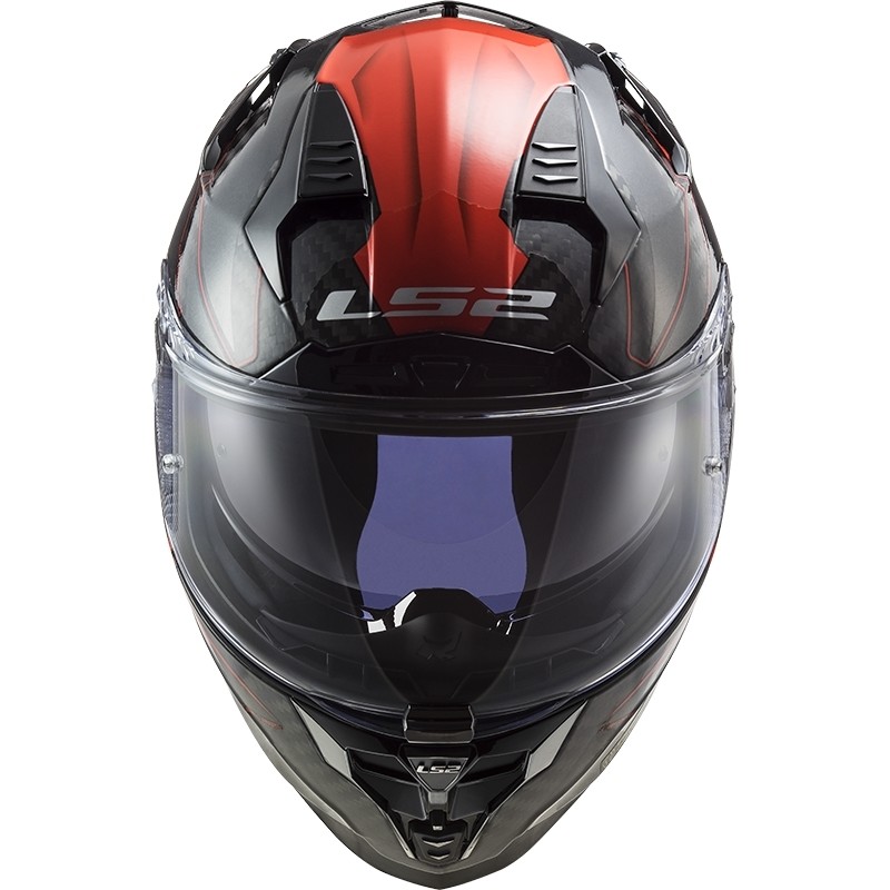 Integral Motorcycle Helmet In Carbon Ls2 FF327 CHALLENGER C Fold Red