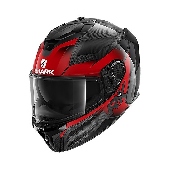 Integral Motorcycle Helmet in Carbon Shark SPARTAN GT CARBON Shestter Black Red
