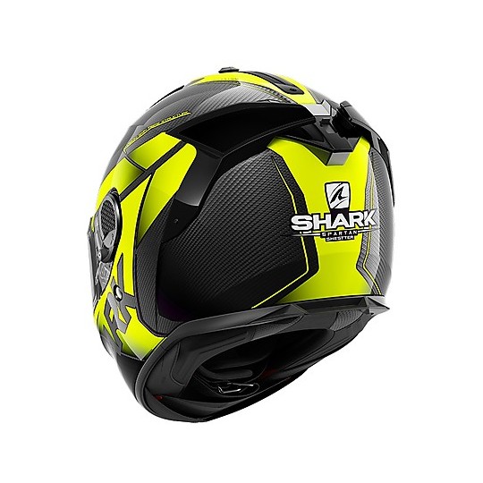 Integral Motorcycle Helmet In Carbon Shark SPARTAN GT CARBON Shestter Black Yellow