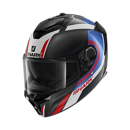 Integral Motorcycle Helmet in Carbon Shark SPARTAN GT CARBON Tracker Black Blue Red
