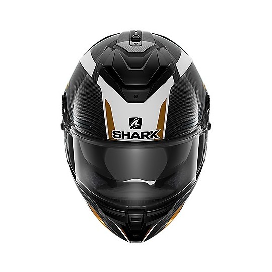 Integral Motorcycle Helmet in Carbon Shark SPARTAN GT CARBON Tracker Black Gold Green