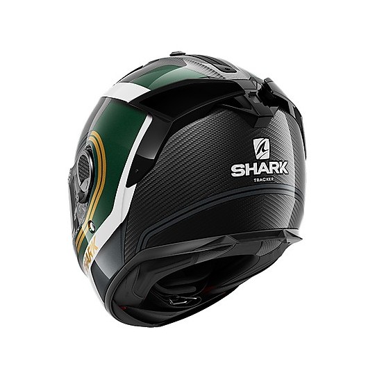 Integral Motorcycle Helmet in Carbon Shark SPARTAN GT CARBON Tracker Black Gold Green