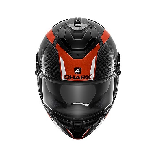 Integral Motorcycle Helmet in Carbon Shark SPARTAN GT CARBON Tracker Black Orange White