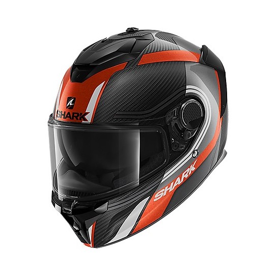 Integral Motorcycle Helmet in Carbon Shark SPARTAN GT CARBON Tracker Black Orange White