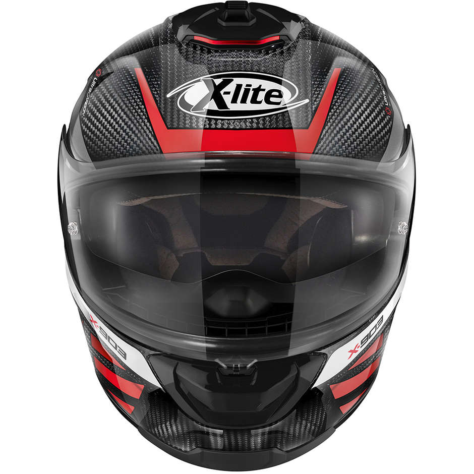 Integral Motorcycle Helmet in Carbon X-Lite X-903 Ultra Carbon CHEYENNE N-Com 044 Red