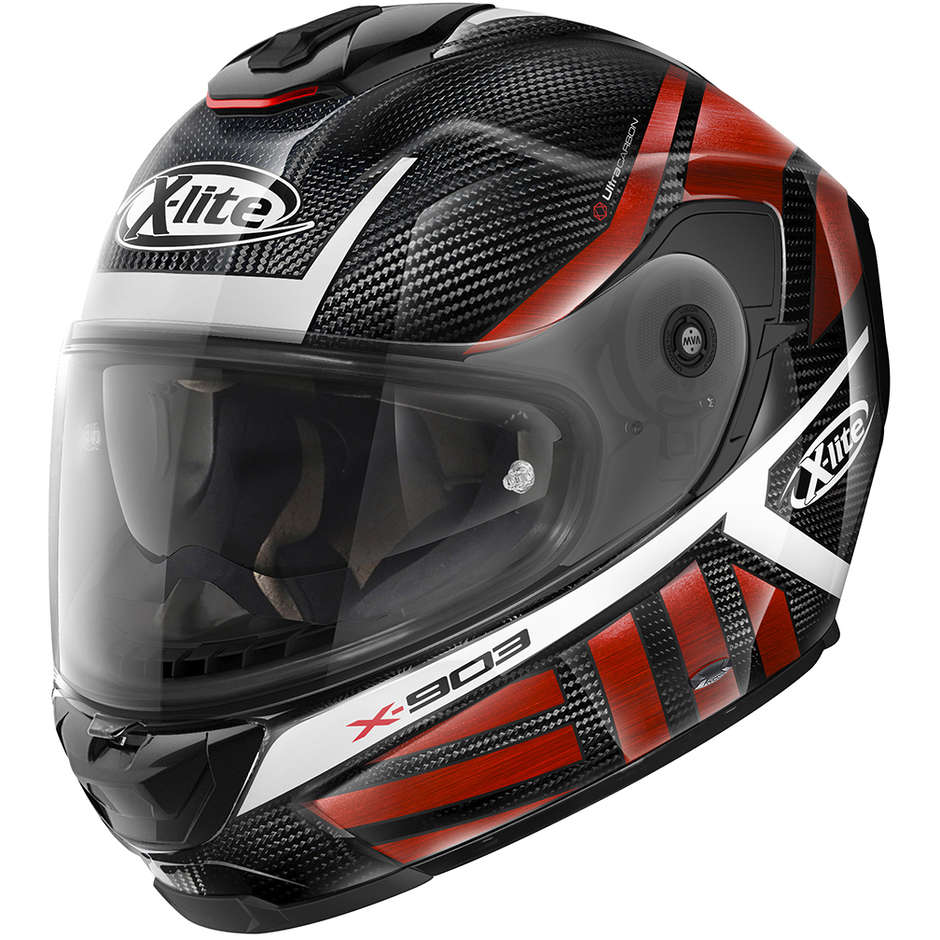 Integral Motorcycle Helmet in Carbon X-Lite X-903 Ultra Carbon CHEYENNE N-Com 048 Red