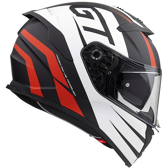 Integral Motorcycle Helmet In DEVIL GT92 Premier Fiber BM Black White Red Matt