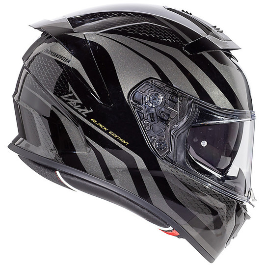 Integral Motorcycle Helmet in DEVIL PR9BE Premier Fiber Black Glossy Gray