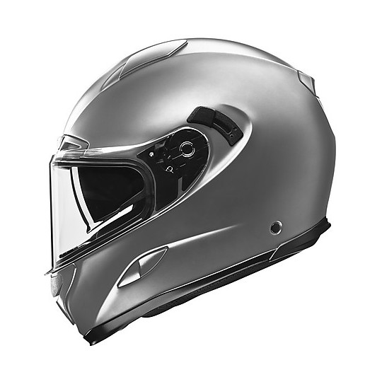 Integral Motorcycle Helmet in Fiber Double Visor Momo Design HORNET Mono Light Gray Silver