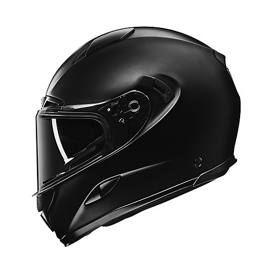 Integral Motorcycle Helmet in Fiber Double Visor Momo Design HORNET Mono Matt Black Silver