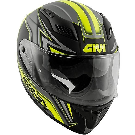Integral Motorcycle Helmet in Fiber Givi 40.5 X-FIBER GP Black Matt Yellow