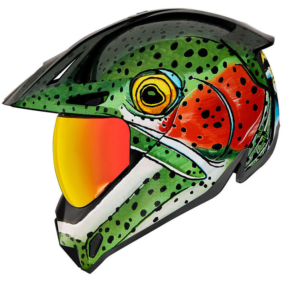 Integral Motorcycle Helmet In Fiber Icon VARIANT PRO BUG CHUCKER Green