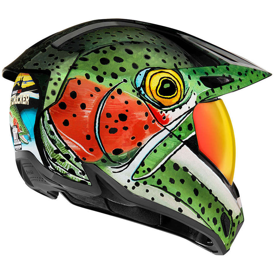 Integral Motorcycle Helmet In Fiber Icon VARIANT PRO BUG CHUCKER Green