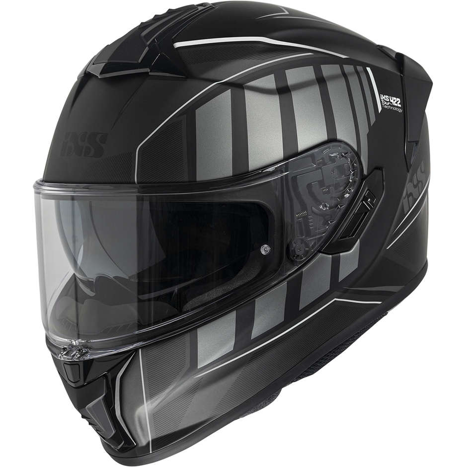 Integral Motorcycle Helmet In Fiber Ixs 422 FG 2.1 Matt Black Gray