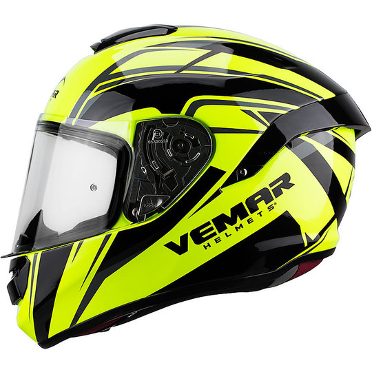 Integral Motorcycle Helmet in Fiber Vemar Hurricane Spark H013 Black Yellow
