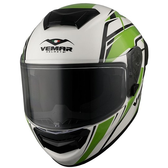 Integral Motorcycle Helmet in Fiber Vemar Hurricane Spark H016 Black Green