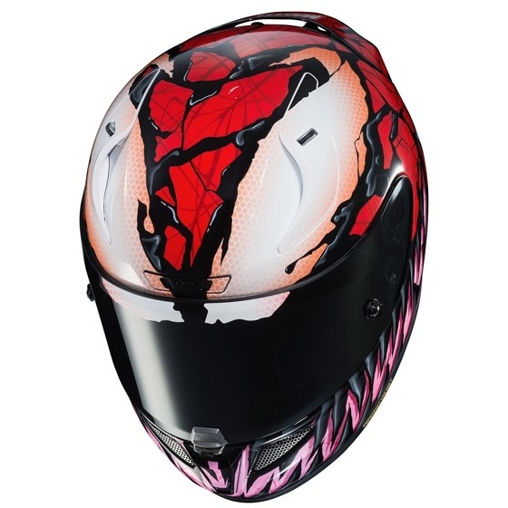 Integral motorcycle helmet in HJC fiber RPHA 11 MARVELL CARNAGE MC1 Red